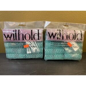 Wilhold 20 Medium Brush Rollers & Picks For Hair Up To 8" 9902 Teal NOS VINTAGE